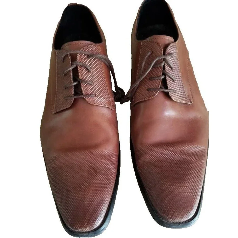Kenneth Cole Brown Leather Men's Shoes US Size 9M Oxford Dress Money Clip